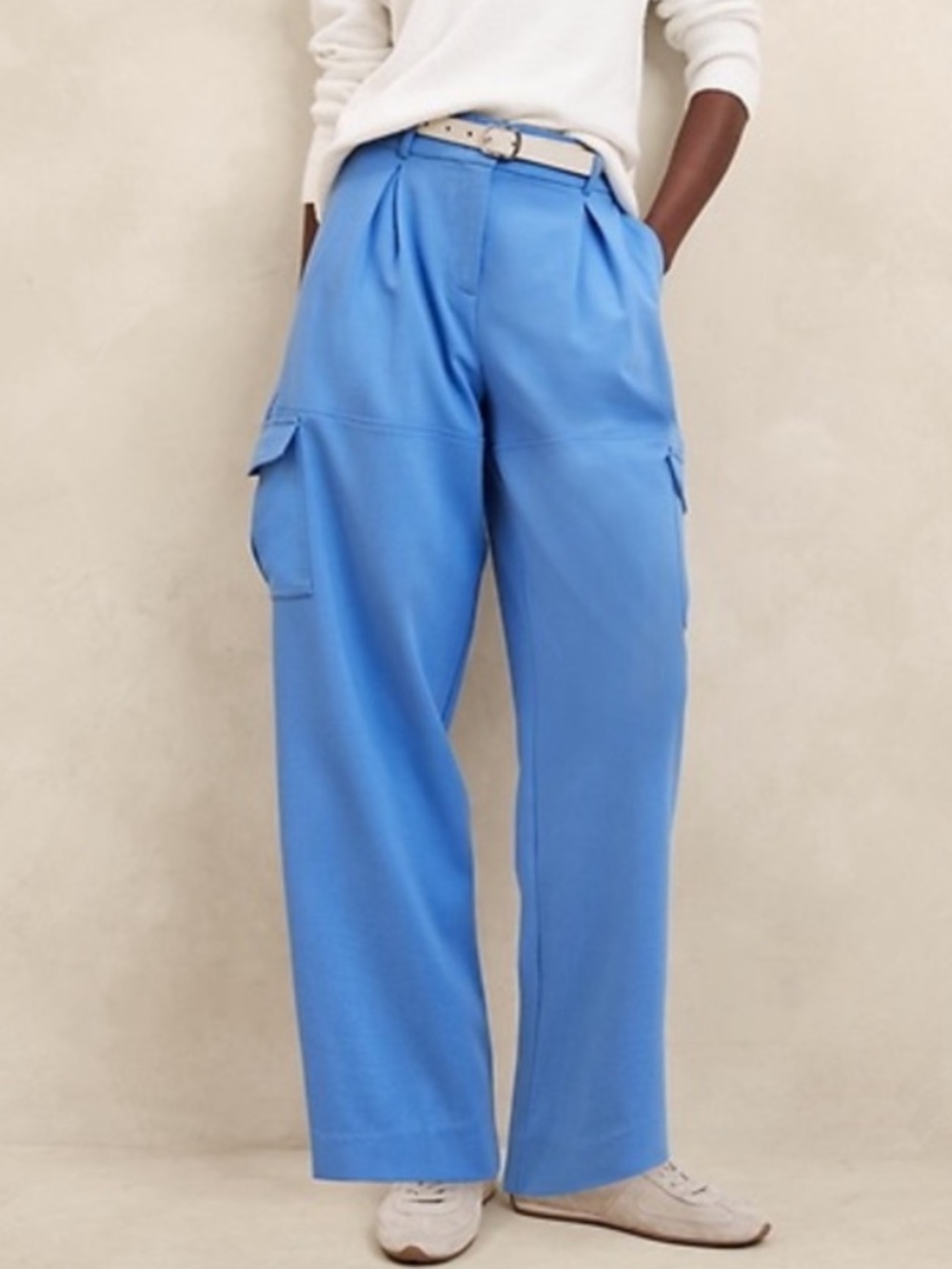 NWT! Banana Republic Serenity Blue High-Rise Straight Twill Cargo Pant - 2